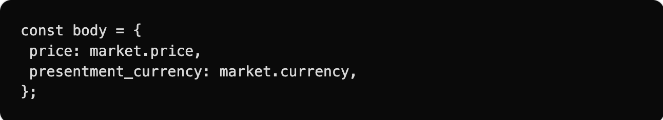 PUT /subscriptions/{subId} com body contendo price: market.price e presentment_currency: market.currency